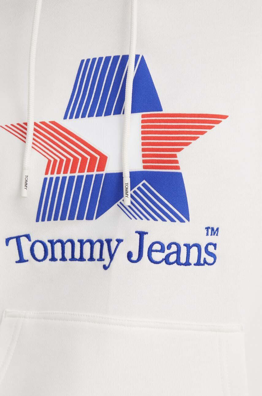 Tommy Jeans Bavlnená mikina dámska béžová farba s kapucňou s potlačou - Pepit.sk