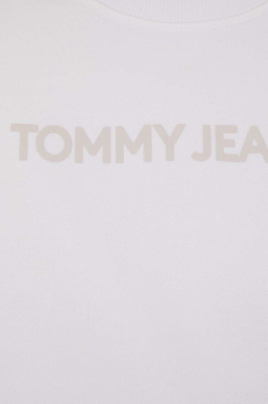 Tommy Jeans Bavlnená mikina dámska biela farba s kapucňou s potlačou - Pepit.sk