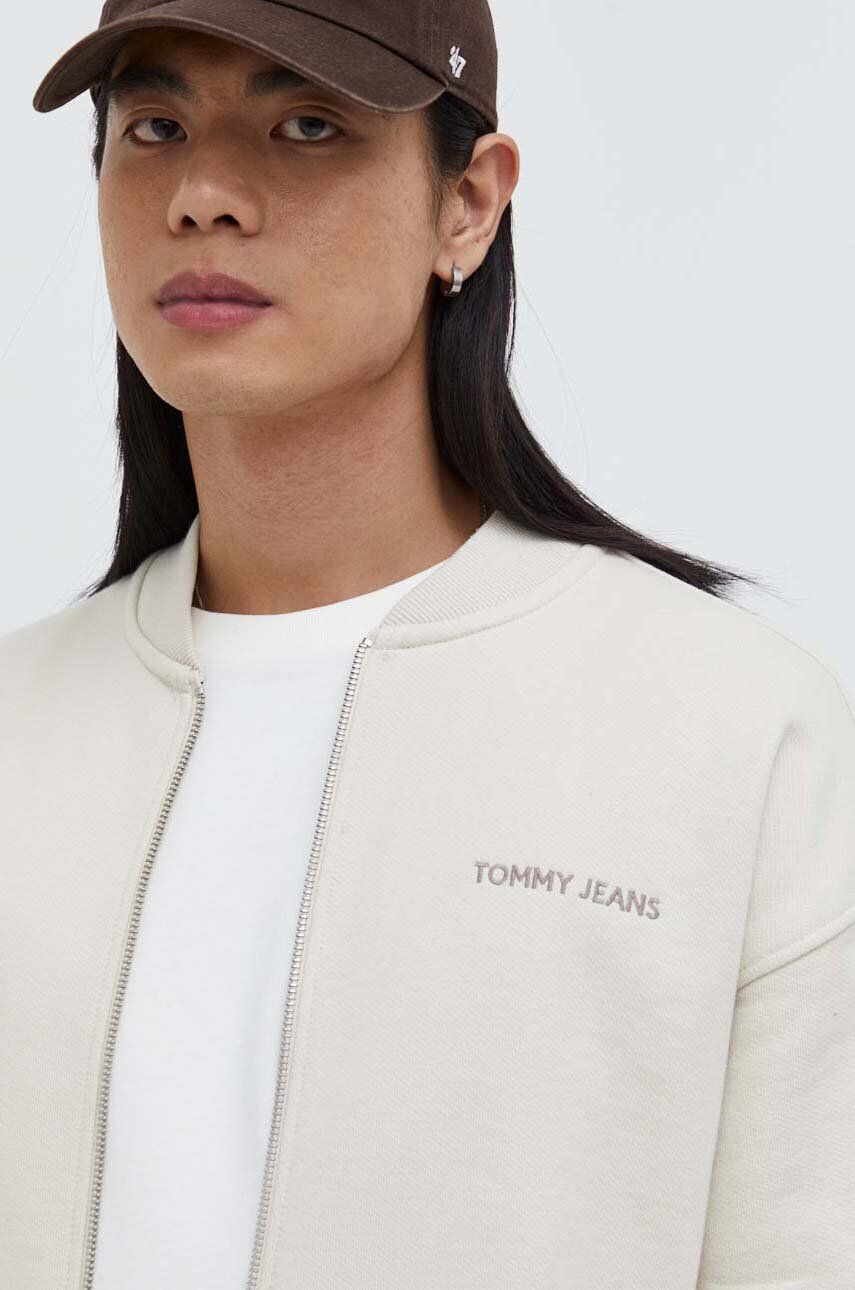 Tommy Jeans Bavlnená mikina pánska béžová farba jednofarebná - Pepit.sk