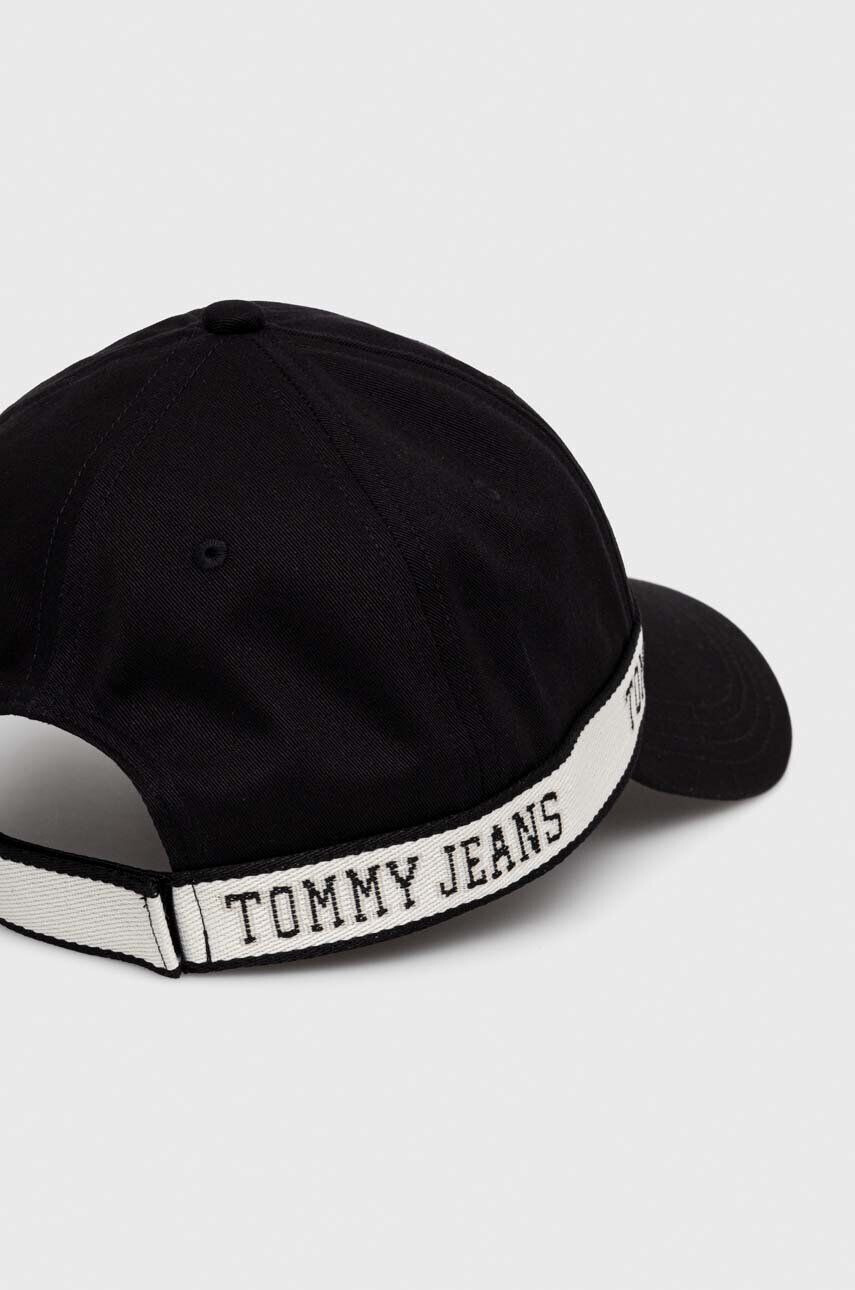 Tommy Jeans Bavlnená šiltovka čierna farba s potlačou - Pepit.sk