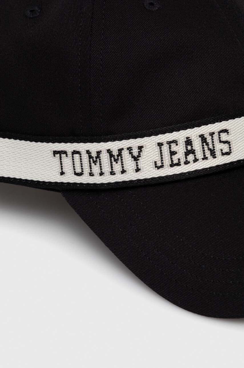 Tommy Jeans Bavlnená šiltovka čierna farba s potlačou - Pepit.sk