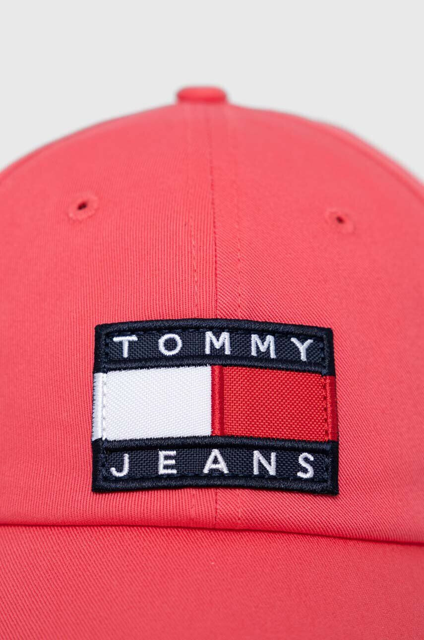 Tommy Jeans Bavlnená šiltovka ružová farba s nášivkou - Pepit.sk