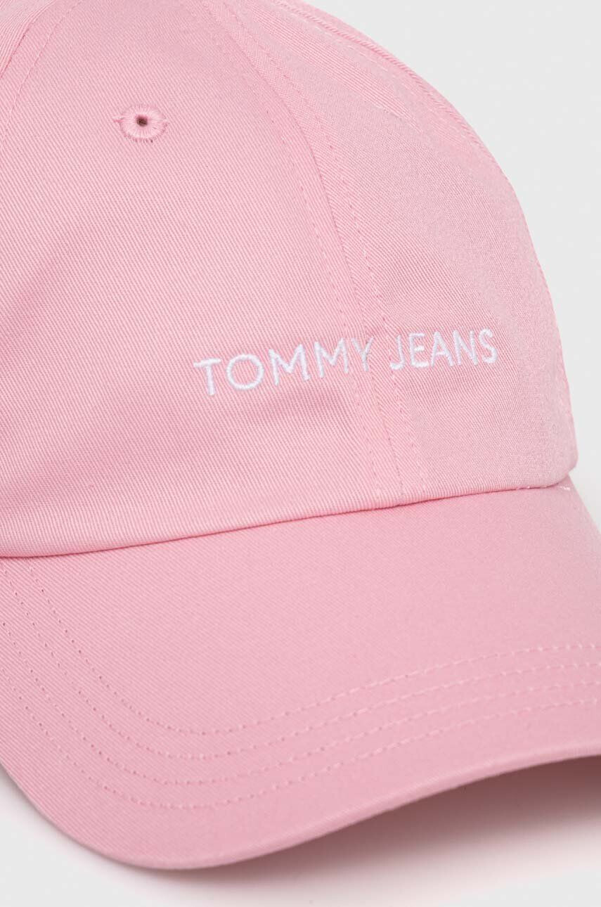 Tommy Jeans Bavlnená šiltovka ružová farba jednofarebná - Pepit.sk