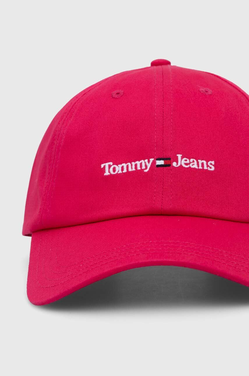 Tommy Jeans Bavlnená šiltovka ružová farba jednofarebná - Pepit.sk