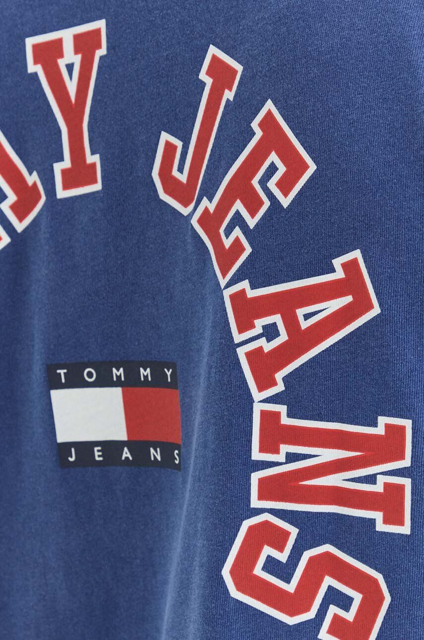 Tommy Jeans Bavlnené tričko tmavomodrá farba s potlačou - Pepit.sk