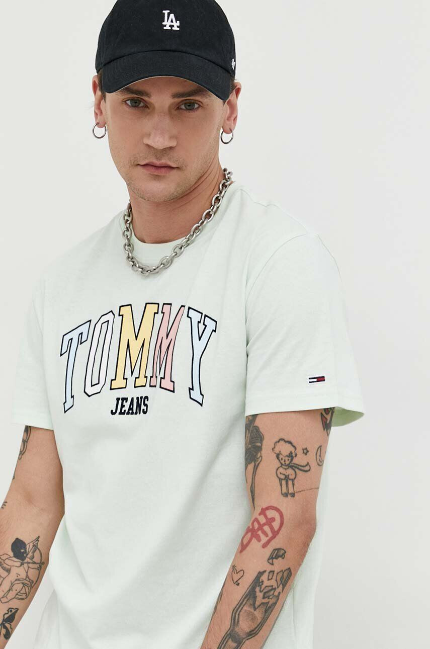 Tommy Jeans Bavlnené tričko vzorované - Pepit.sk