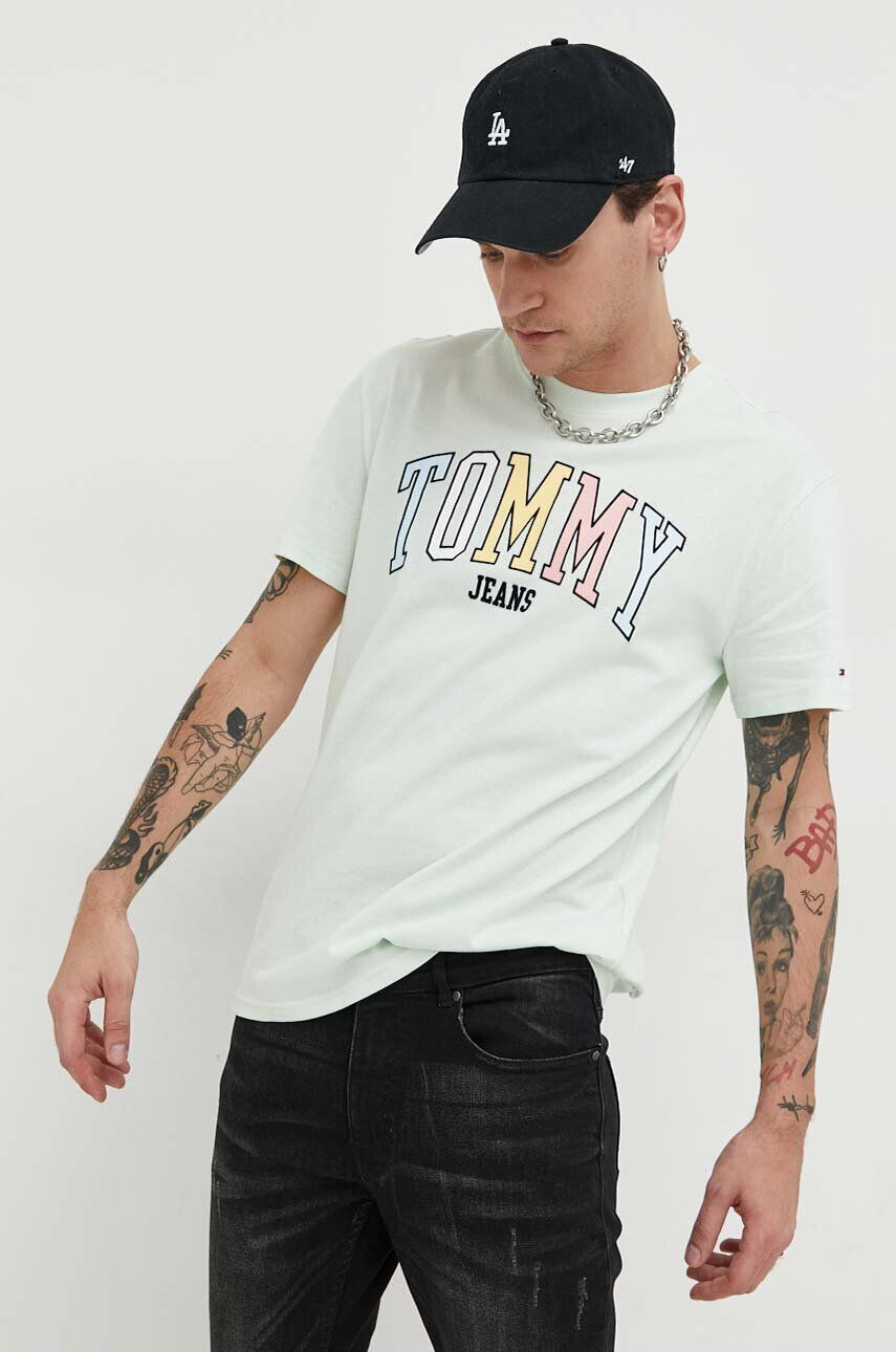 Tommy Jeans Bavlnené tričko vzorované - Pepit.sk