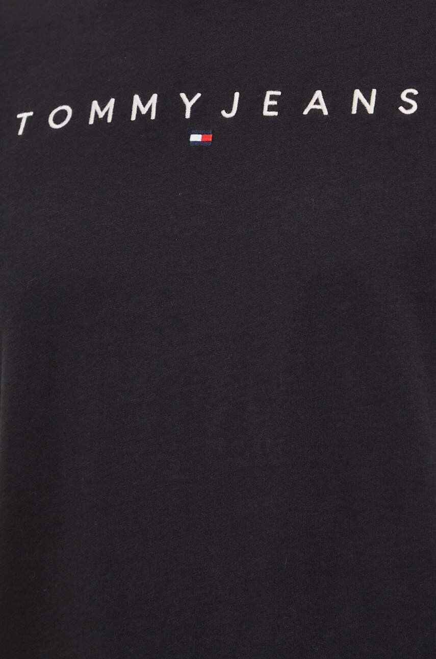 Tommy Jeans Bavlnené tričko pánsky čierna farba s nášivkou - Pepit.sk