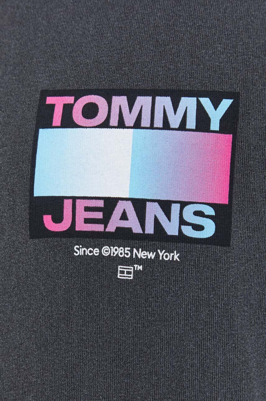 Tommy Jeans Bavlnené tričko pánsky šedá farba s potlačou - Pepit.sk