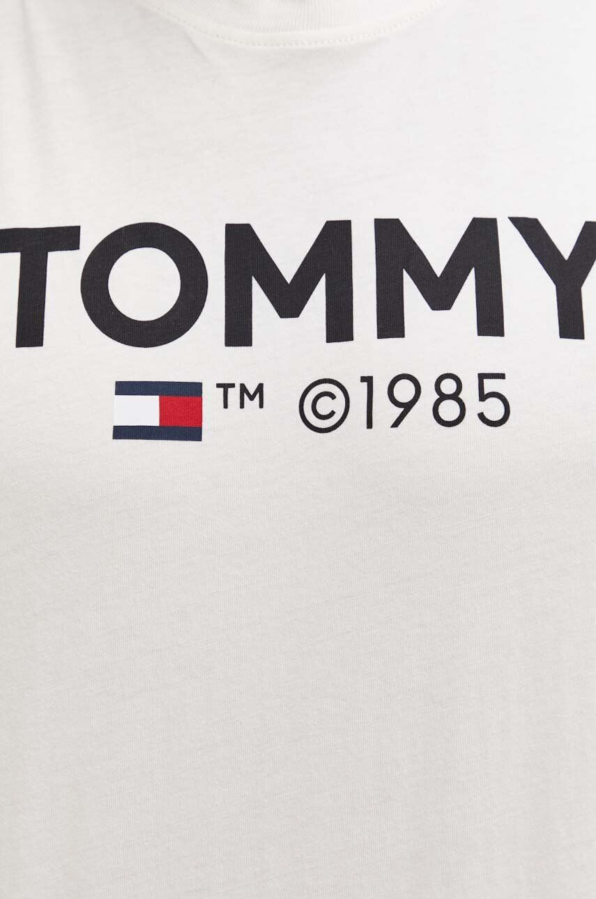 Tommy Jeans Bavlnené tričko pánsky béžová farba s potlačou - Pepit.sk