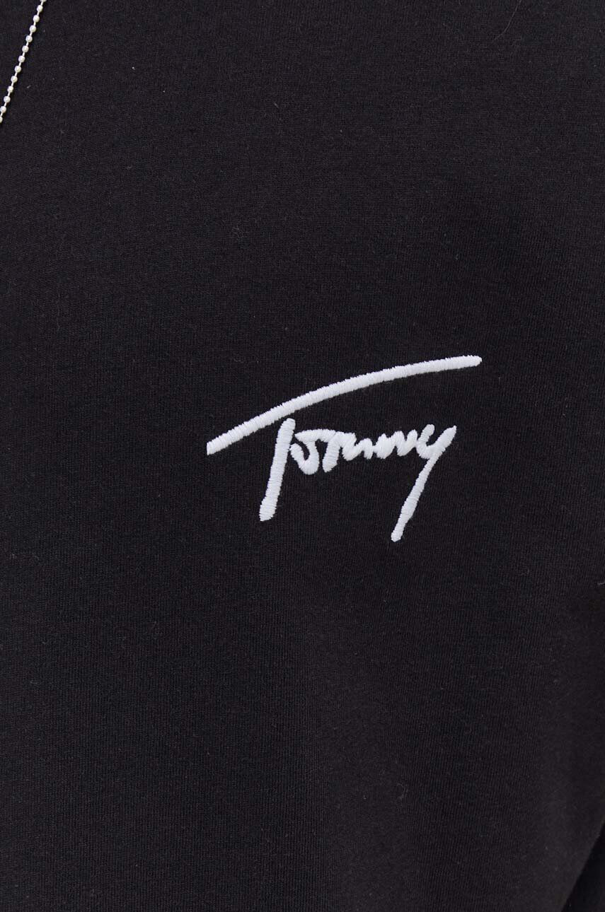 Tommy Jeans Bavlnené tričko pánsky čierna farba s nášivkou - Pepit.sk