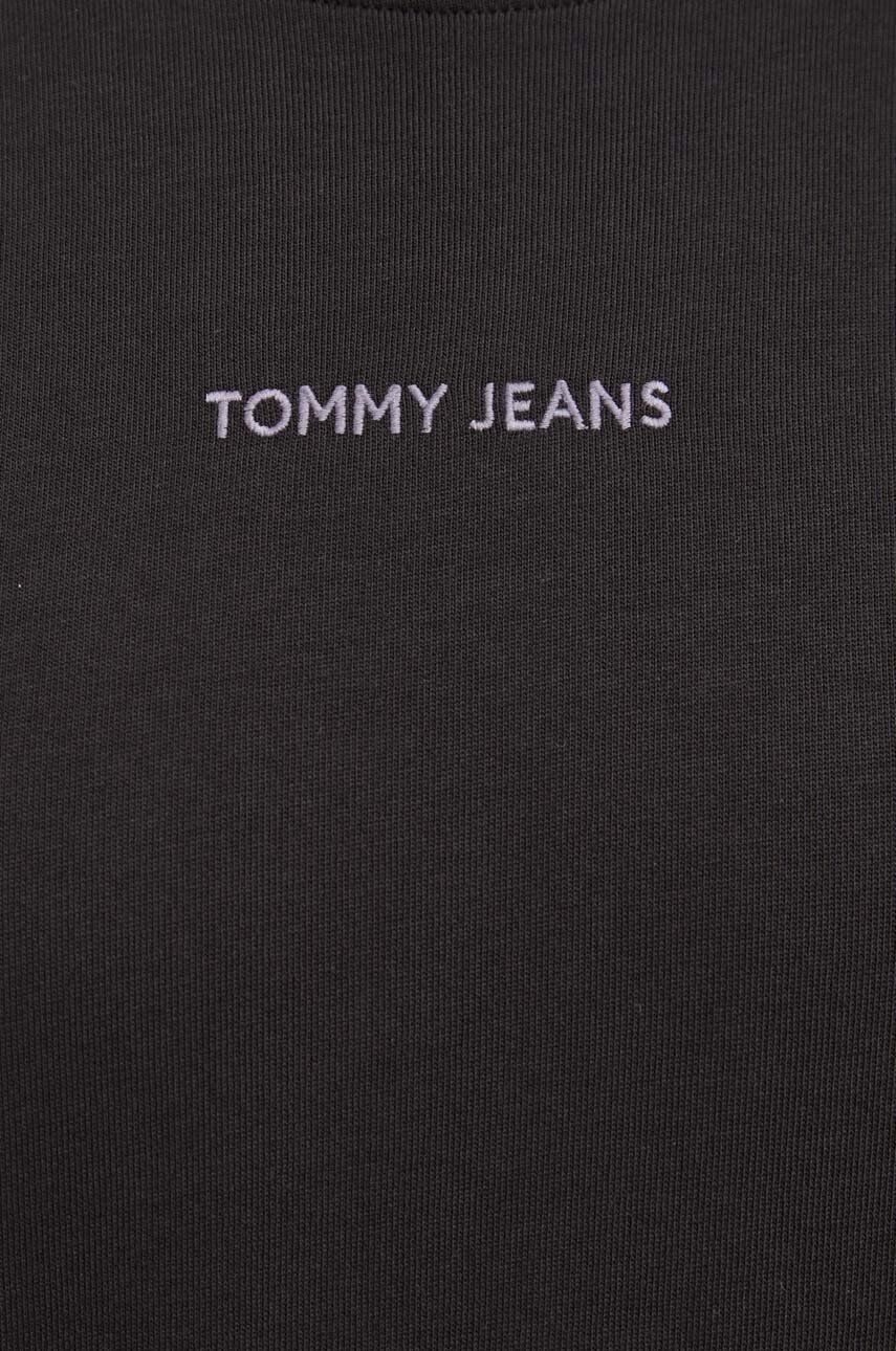 Tommy Jeans Bavlnené tričko pánsky čierna farba s nášivkou - Pepit.sk