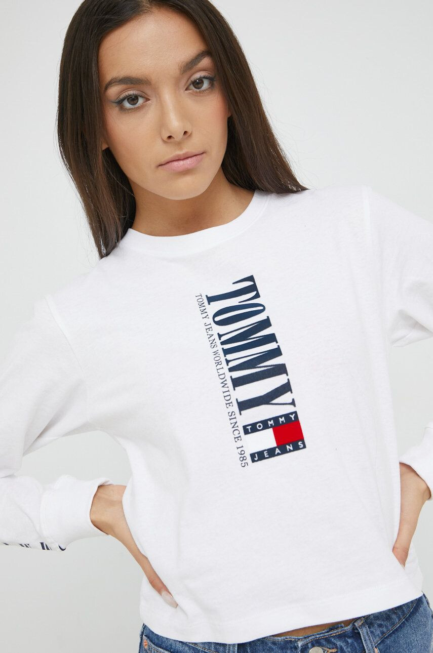 Tommy Jeans Bavlnené tričko s dlhým rukávom - Pepit.sk