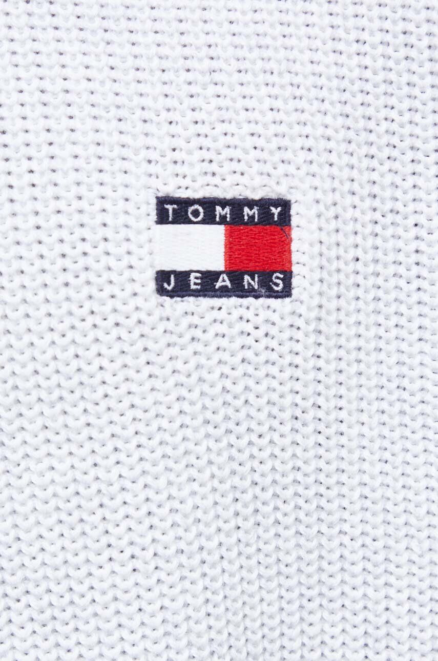 Tommy Jeans Bavlnený sveter šedá farba - Pepit.sk