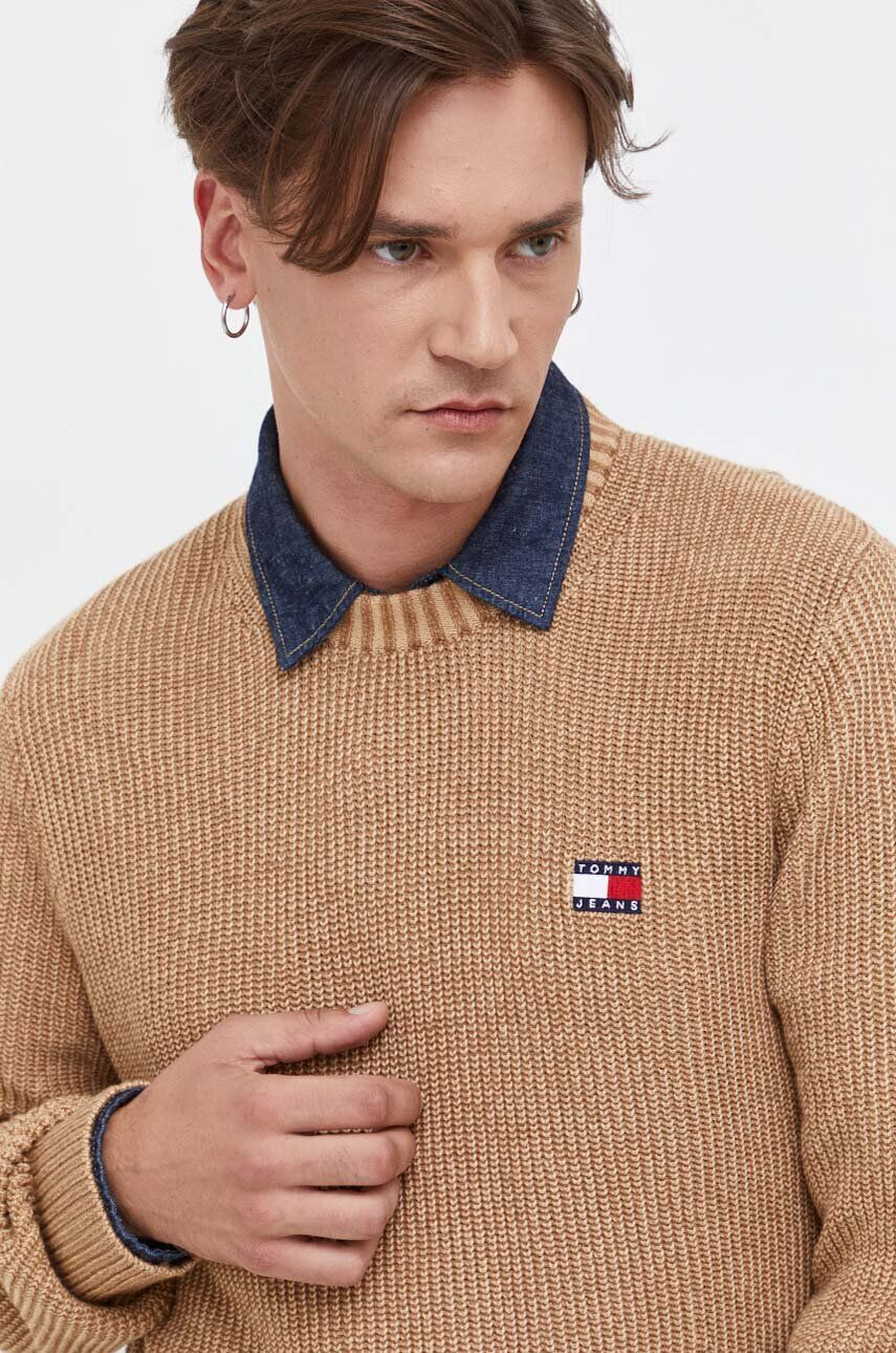 Tommy Jeans Bavlnený sveter červená farba - Pepit.sk