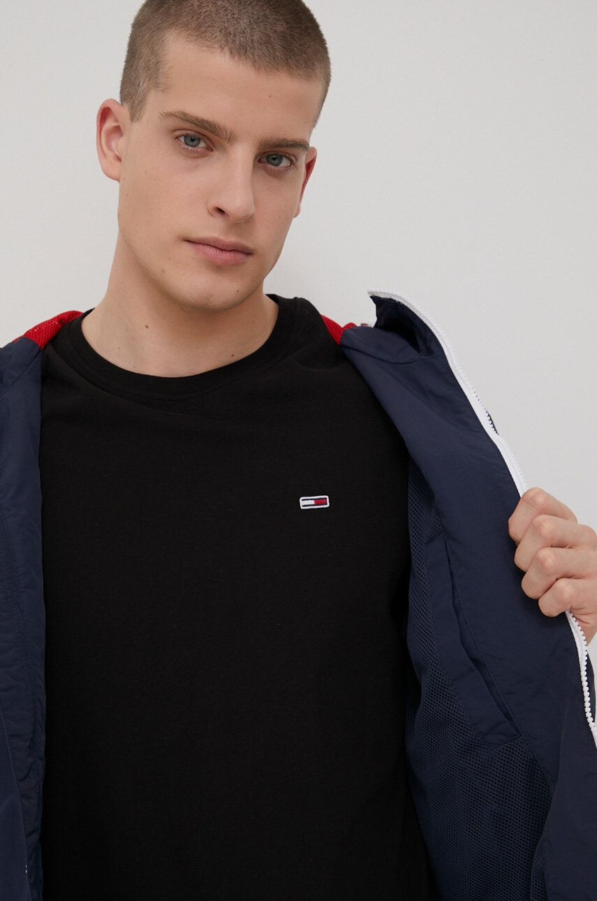 Tommy Jeans Bunda pánska tmavomodrá farba prechodná - Pepit.sk