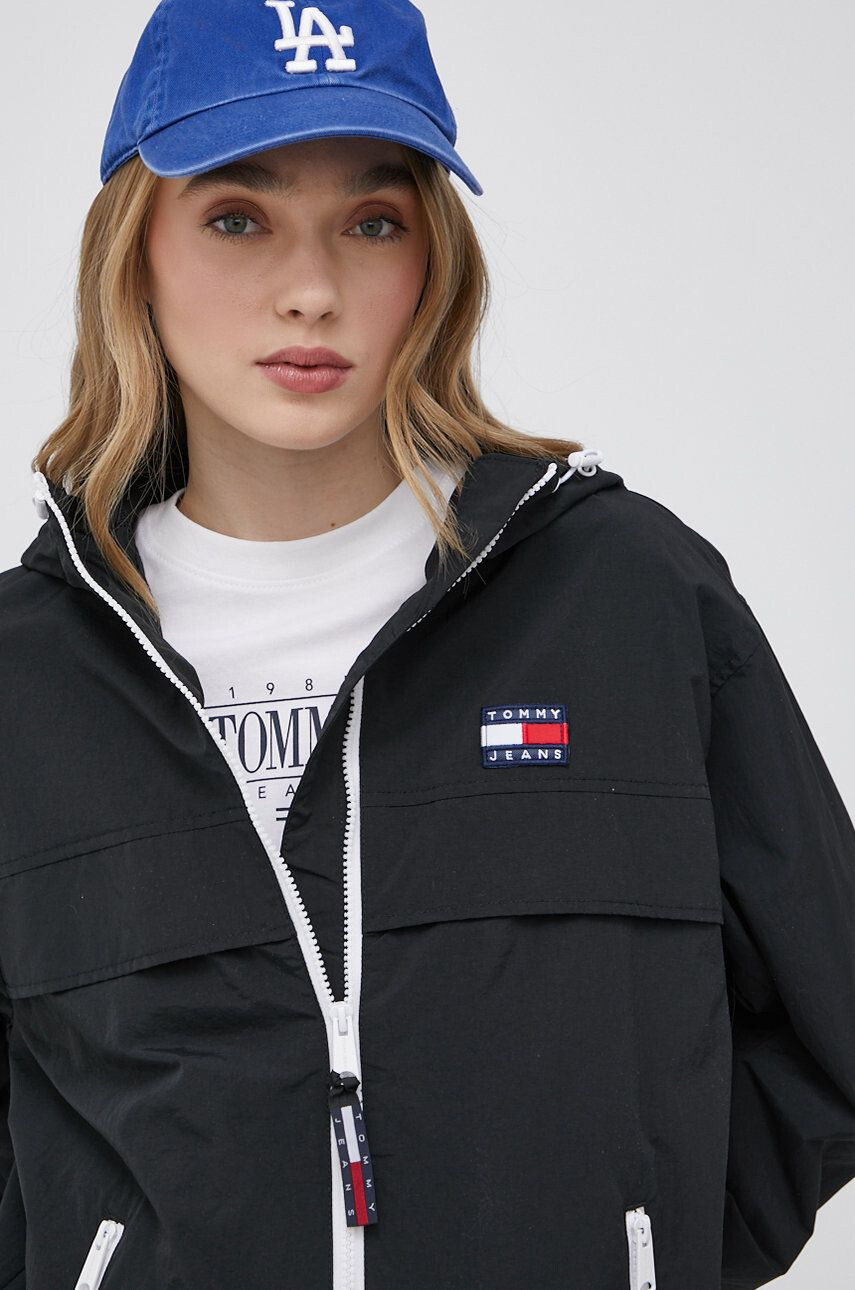 Tommy Jeans Bunda dámska tmavomodrá farba zimná - Pepit.sk