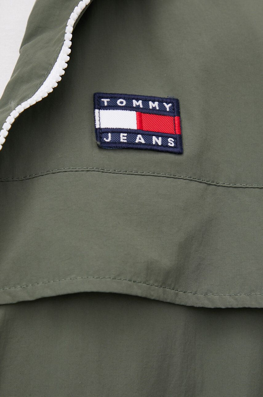 Tommy Jeans Bunda pánska zelená farba prechodná - Pepit.sk