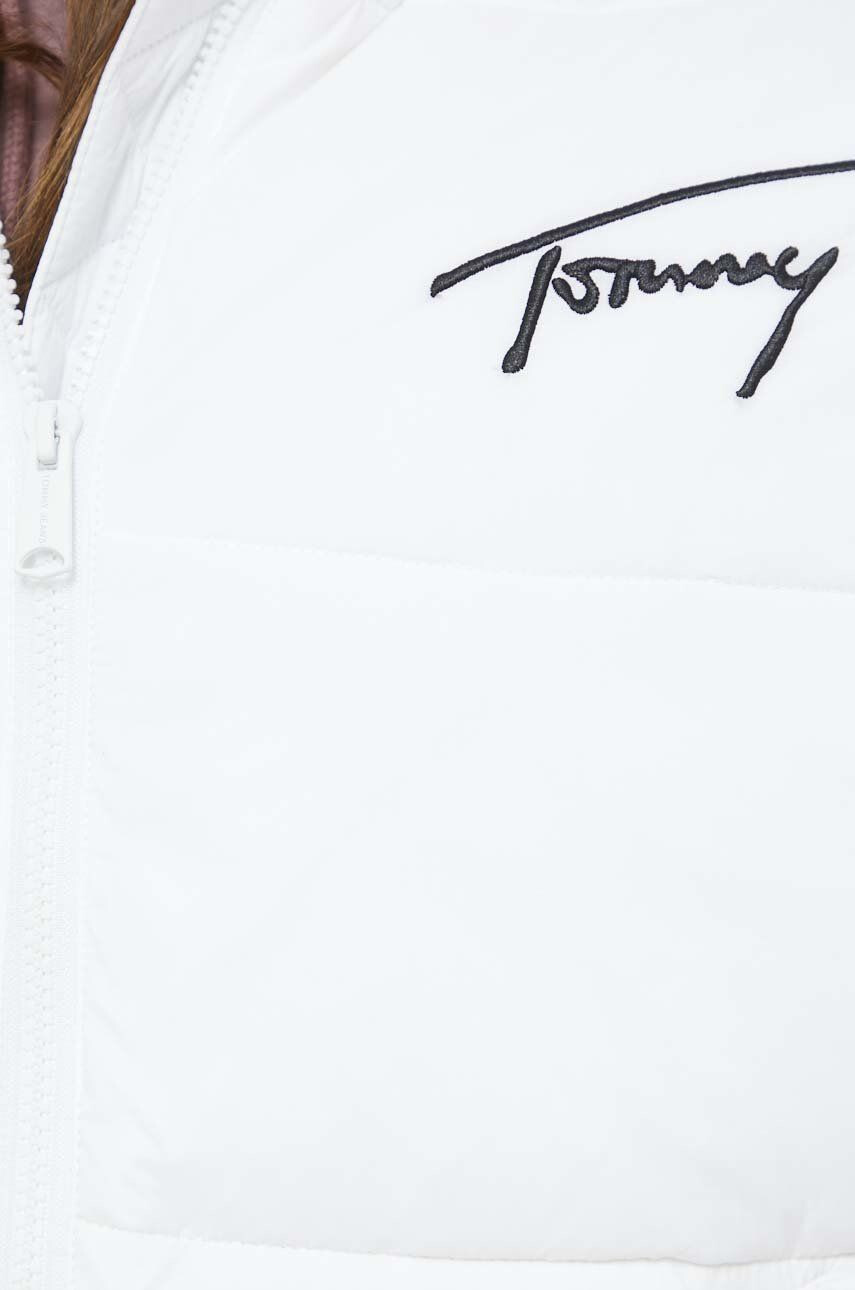 Tommy Jeans Bunda dámska biela farba zimná oversize - Pepit.sk