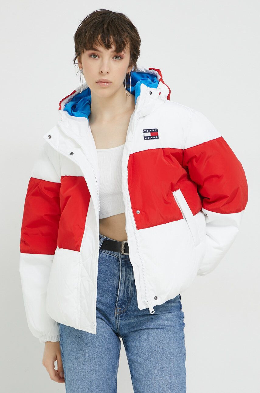 Tommy Jeans Bunda pánska čierna farba prechodná oversize - Pepit.sk