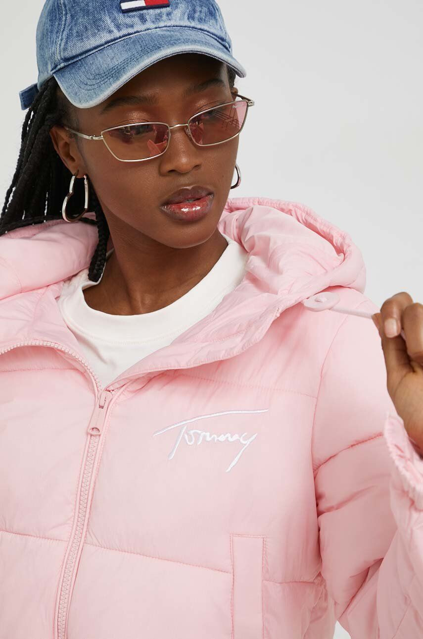 Tommy Jeans Bunda pánska tmavomodrá farba prechodná oversize - Pepit.sk