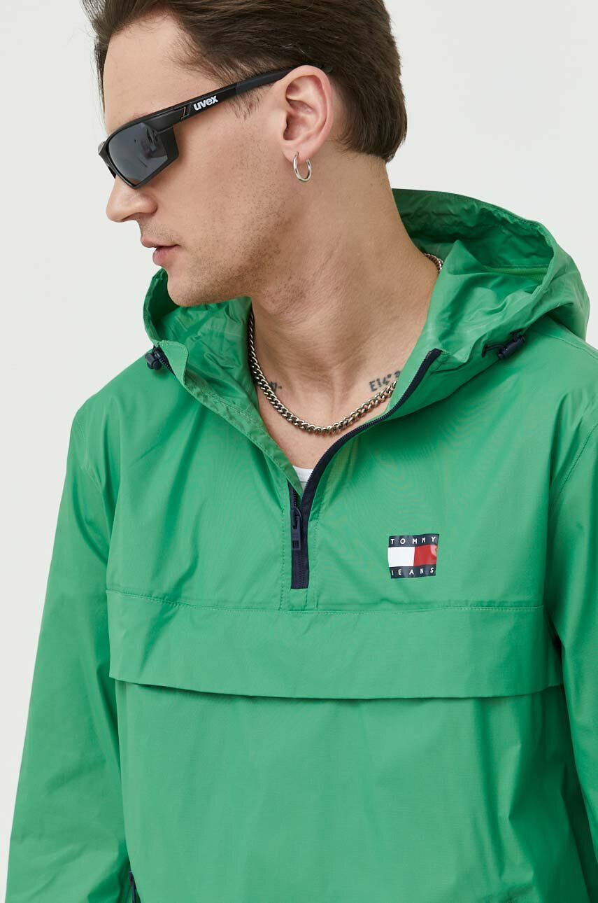 Tommy Jeans Bunda dámska zelená farba zimná oversize - Pepit.sk