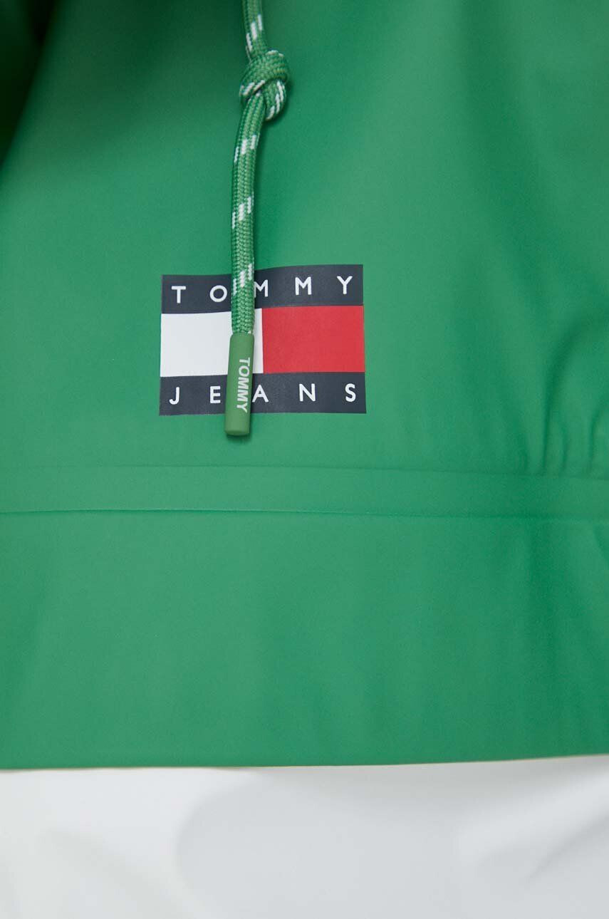 Tommy Jeans Bunda dámska zelená farba prechodná oversize - Pepit.sk