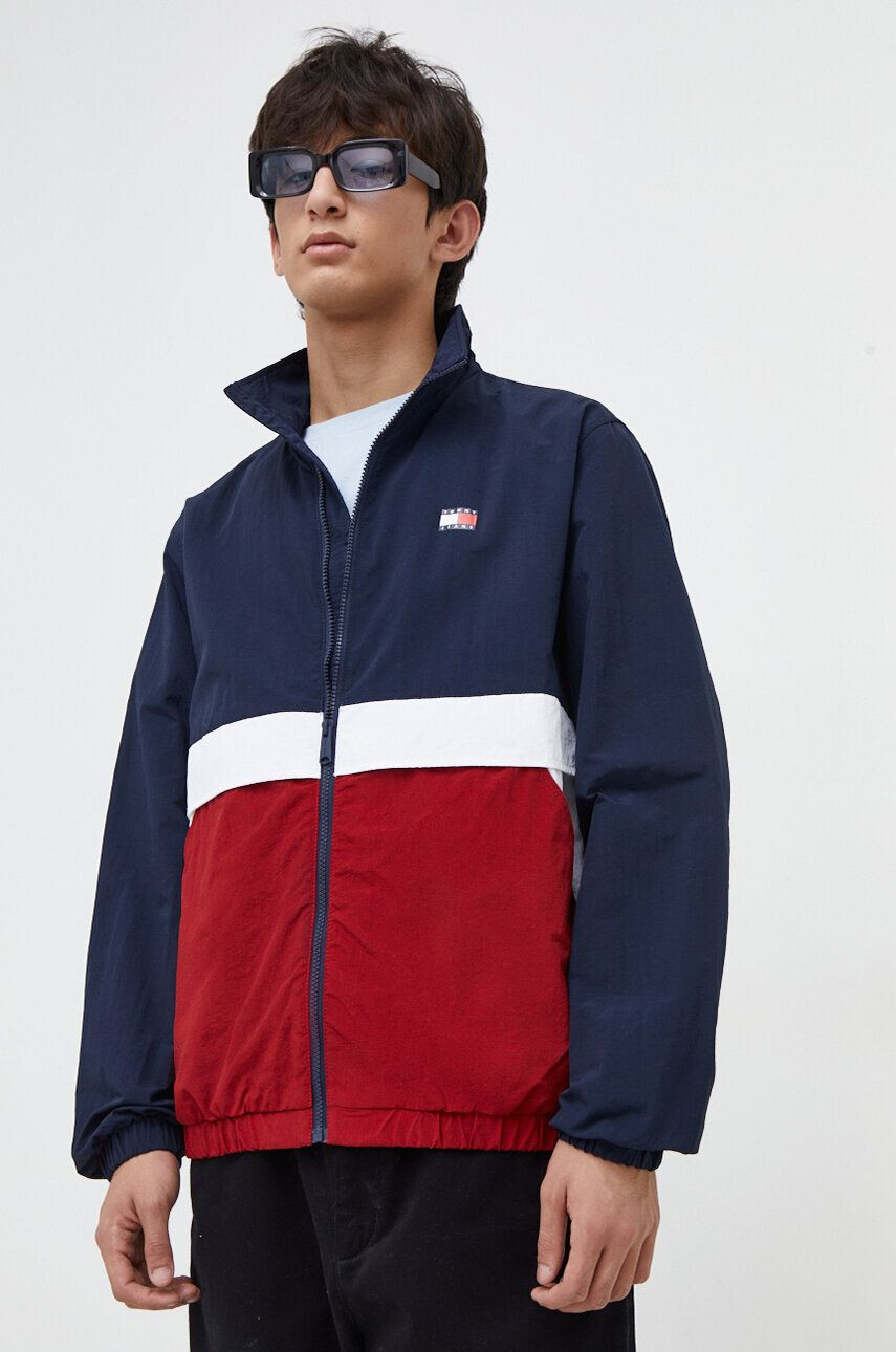 Tommy Jeans Bunda pánska tmavomodrá farba prechodná - Pepit.sk