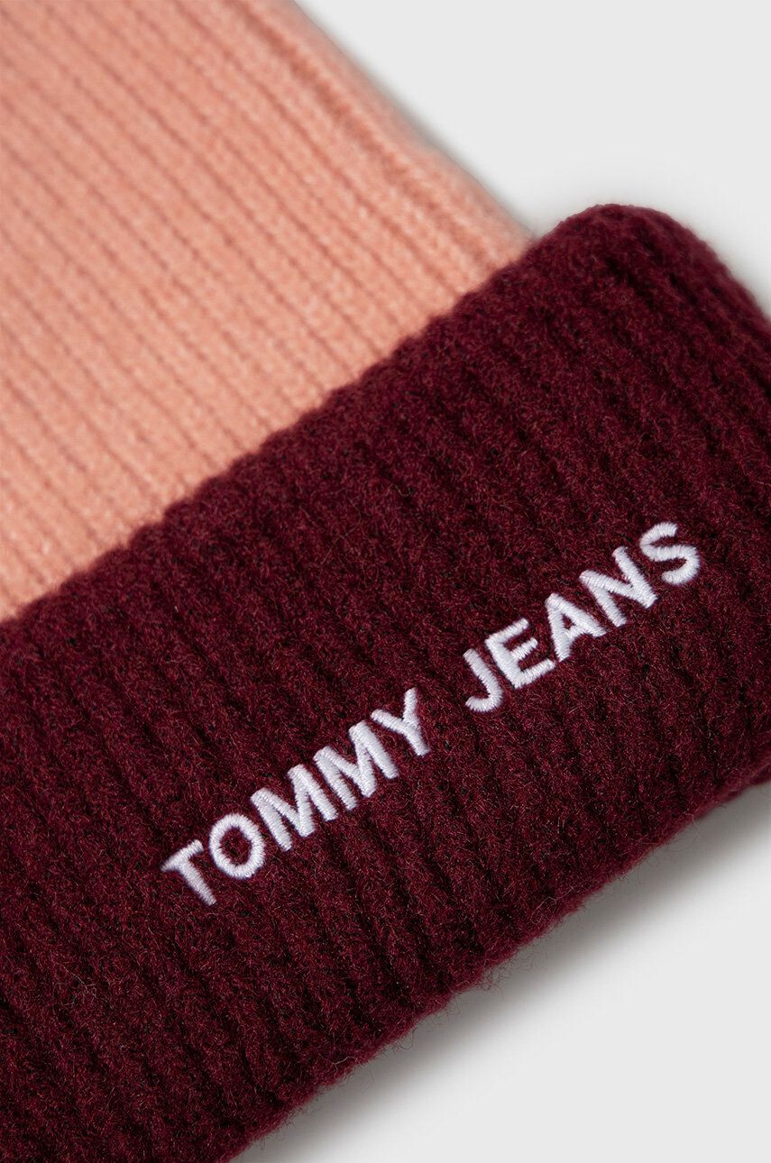 Tommy Jeans Čiapka s prímesou vlny bordová farba - Pepit.sk