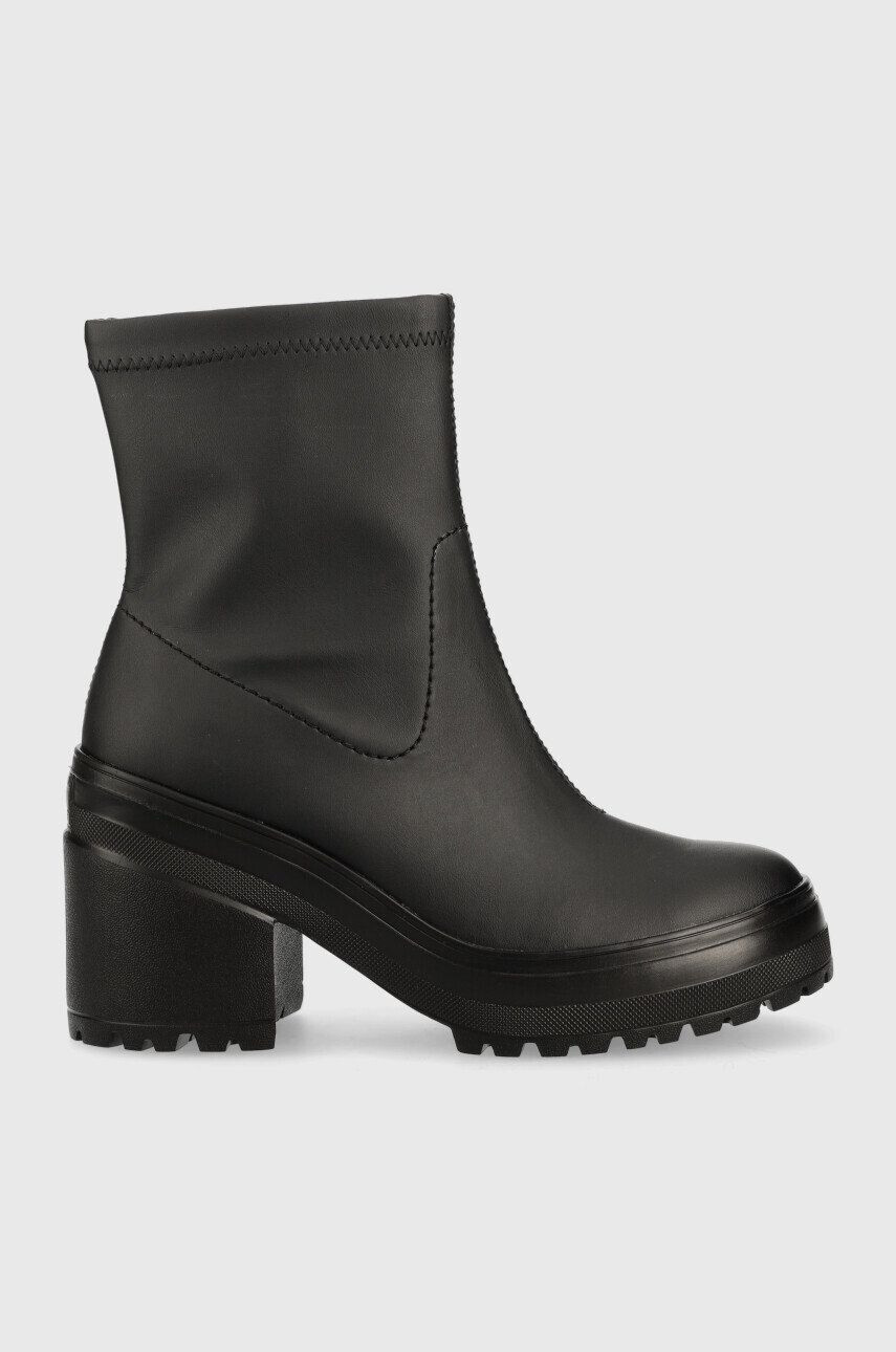 Tommy Jeans Členkové topánky Heeled Boot dámske čierna farba na podpätku - Pepit.sk