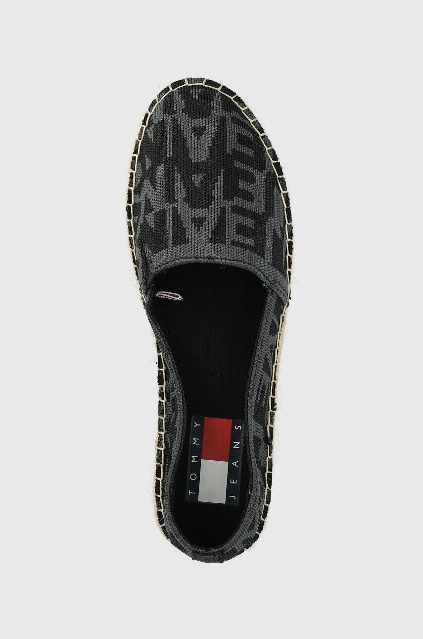 Tommy Jeans Espadrilky LOGOMANIA ESPADRILLE čierna farba na platforme EN0EN02079 - Pepit.sk