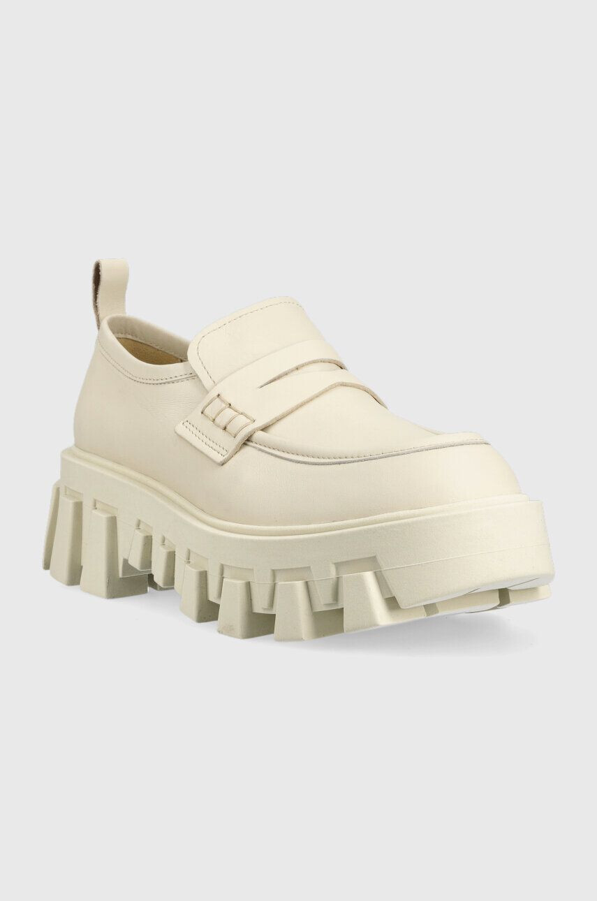 Tommy Jeans Kožené mokasíny CHUNKY LOAFER LTHER dámske béžová farba na platforme EN0EN02177 - Pepit.sk