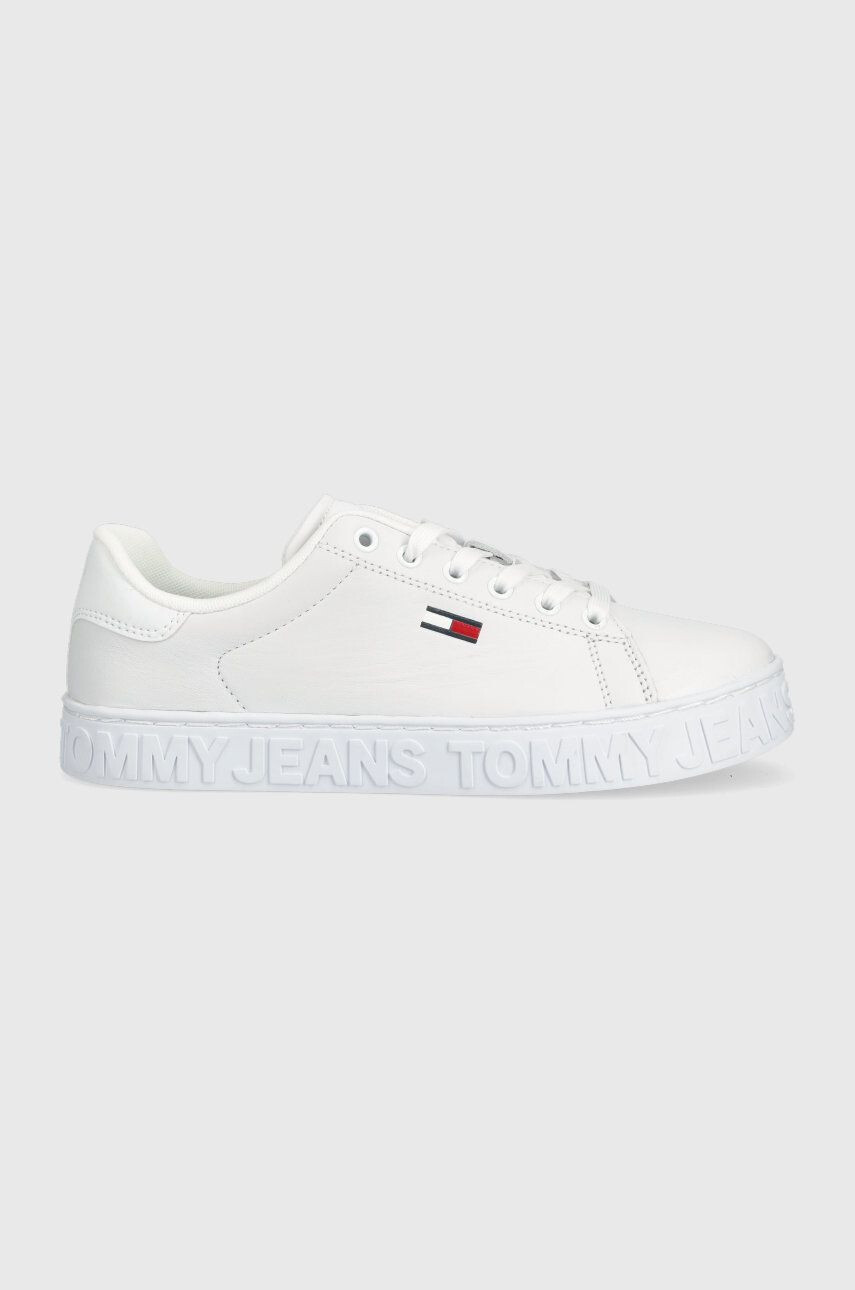 Tommy Jeans Kožené tenisky Cool Sneaker Ess biela farba - Pepit.sk