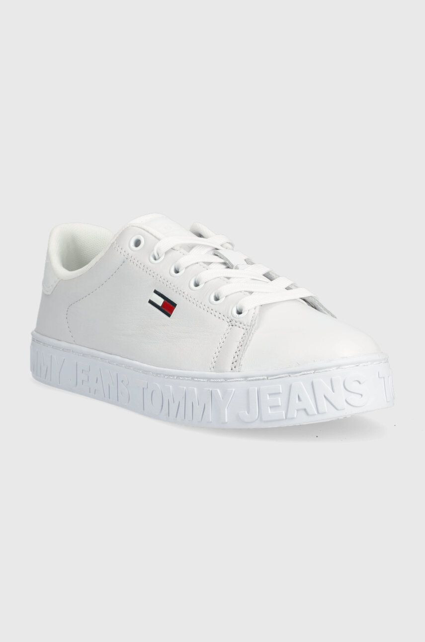 Tommy Jeans Kožené tenisky Cool Sneaker Ess biela farba - Pepit.sk