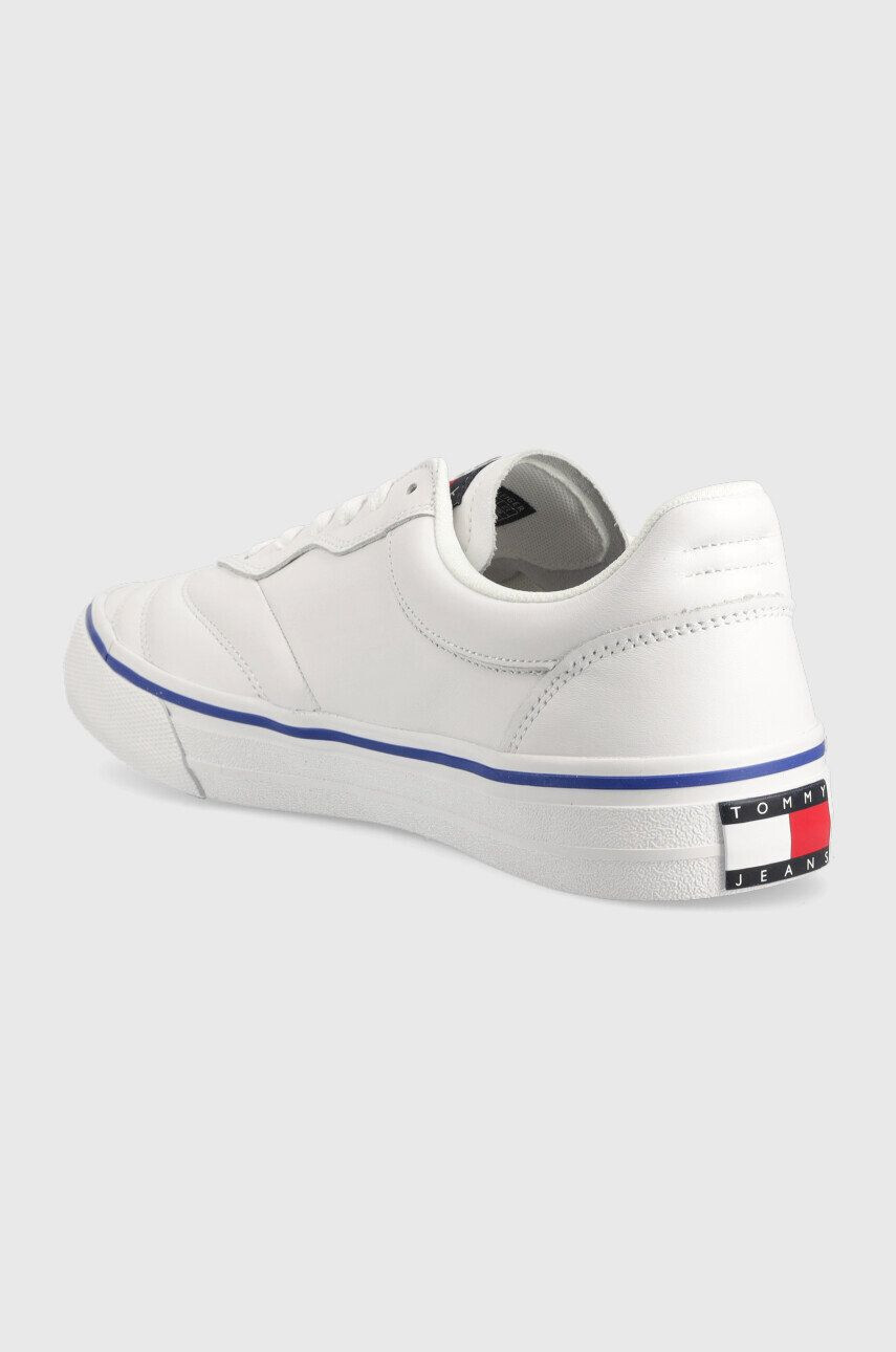 Tommy Jeans Kožené tenisky Leather Soccer Vulc biela farba - Pepit.sk