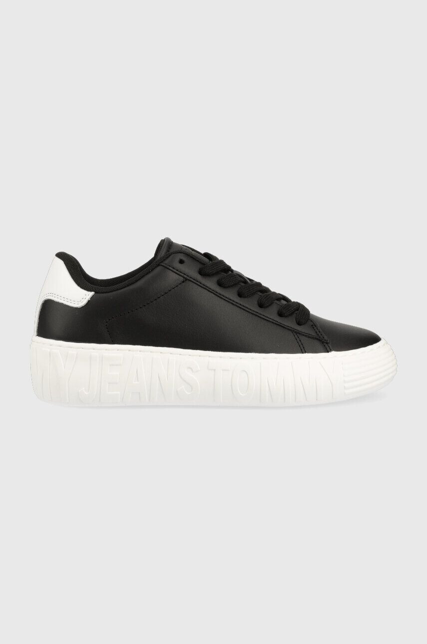 Tommy Jeans Kožené tenisky NEW CUPSOLE LEATHER čierna farba EN0EN02137 - Pepit.sk