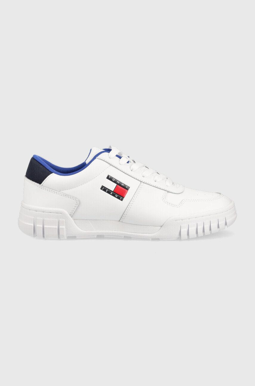 Tommy Jeans Kožené tenisky Retro Leather Cupsole Tjm Ess biela farba - Pepit.sk