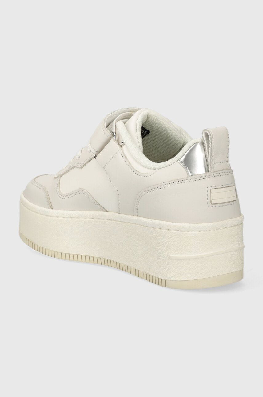 Tommy Jeans Kožené tenisky TJW FLATFORM VELCRO biela farba EN0EN02539 - Pepit.sk