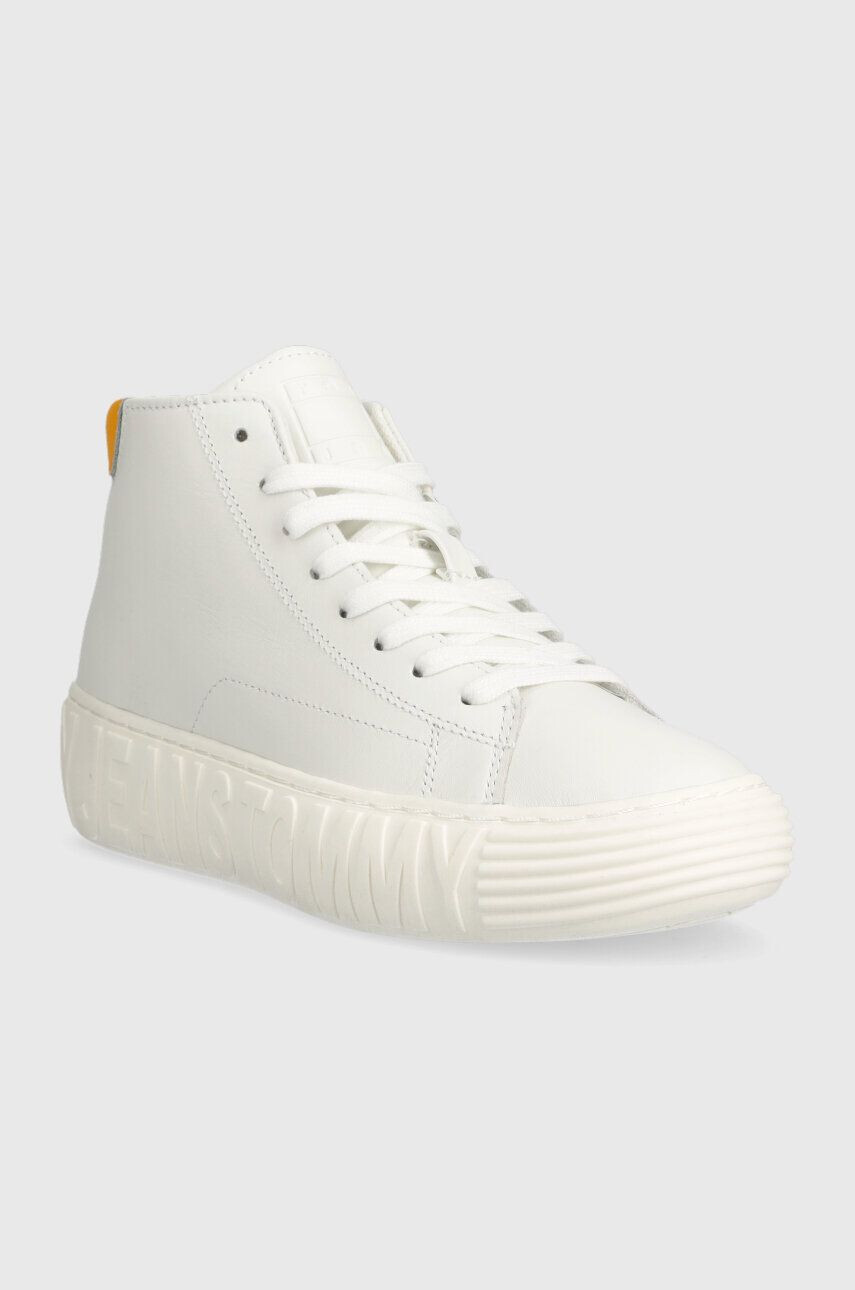 Tommy Jeans Kožené tenisky TJW NEW CUPSOLE LEATHER béžová farba EN0EN02212 - Pepit.sk