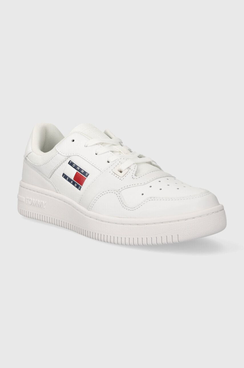 Tommy Jeans Kožené tenisky TJW RETRO BASKET ESS biela farba EN0EN02505 - Pepit.sk