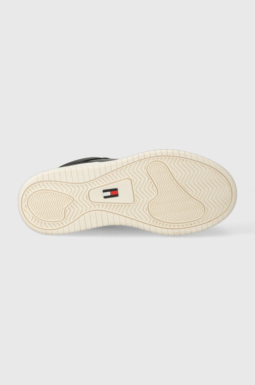 Tommy Jeans Kožené tenisky TJW RETRO BASKET FLATFORM CHARM čierna farba EN0EN02245 - Pepit.sk