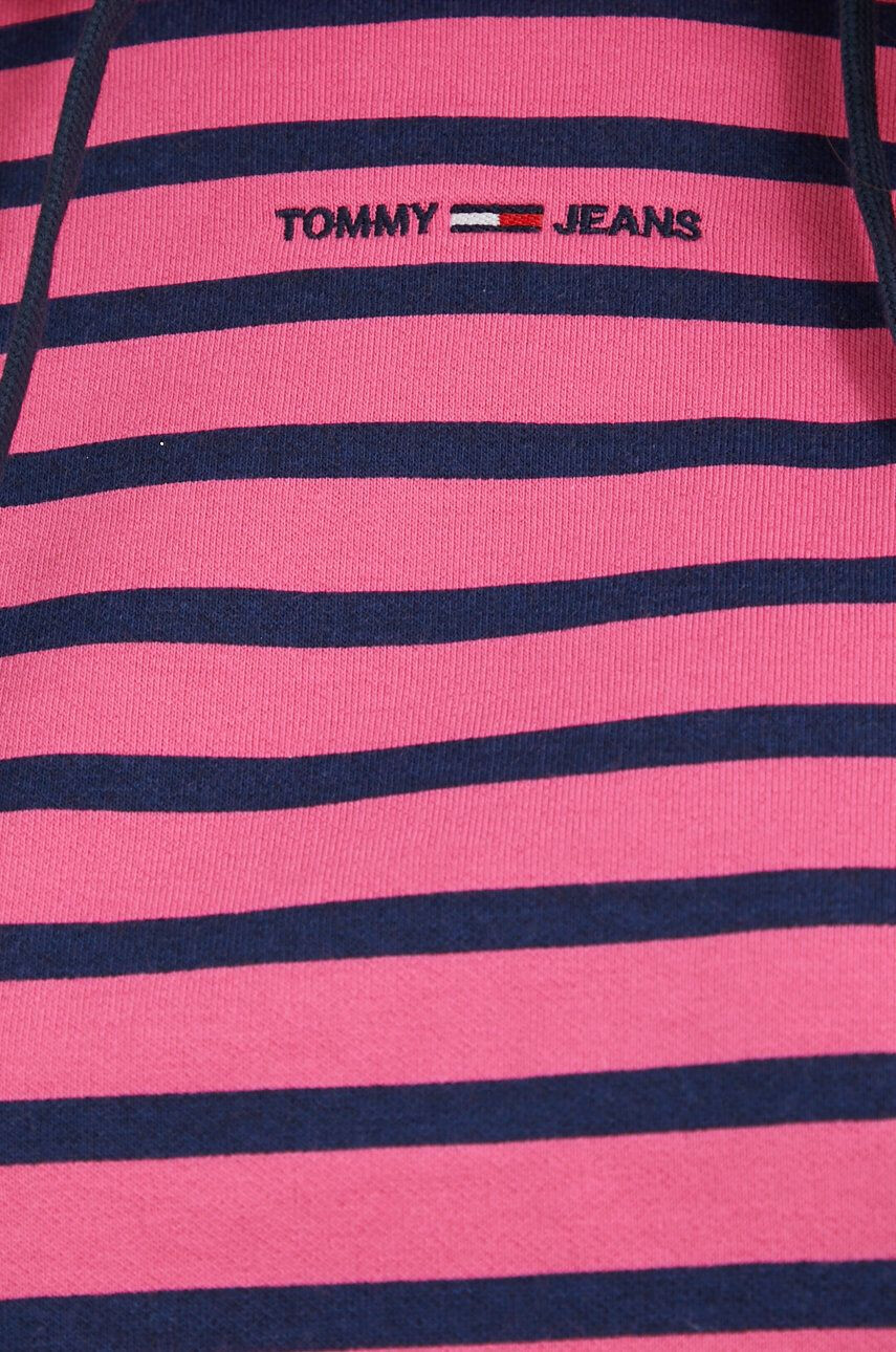 Tommy Jeans Mikina dámska ružová farba s kapucňou vzorovaná - Pepit.sk