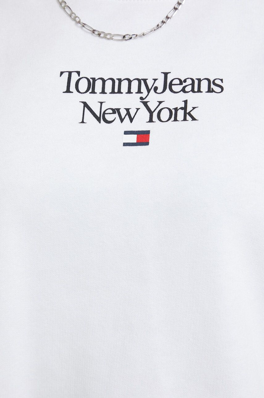 Tommy Jeans Mikina dámska červená farba s kapucňou s potlačou - Pepit.sk