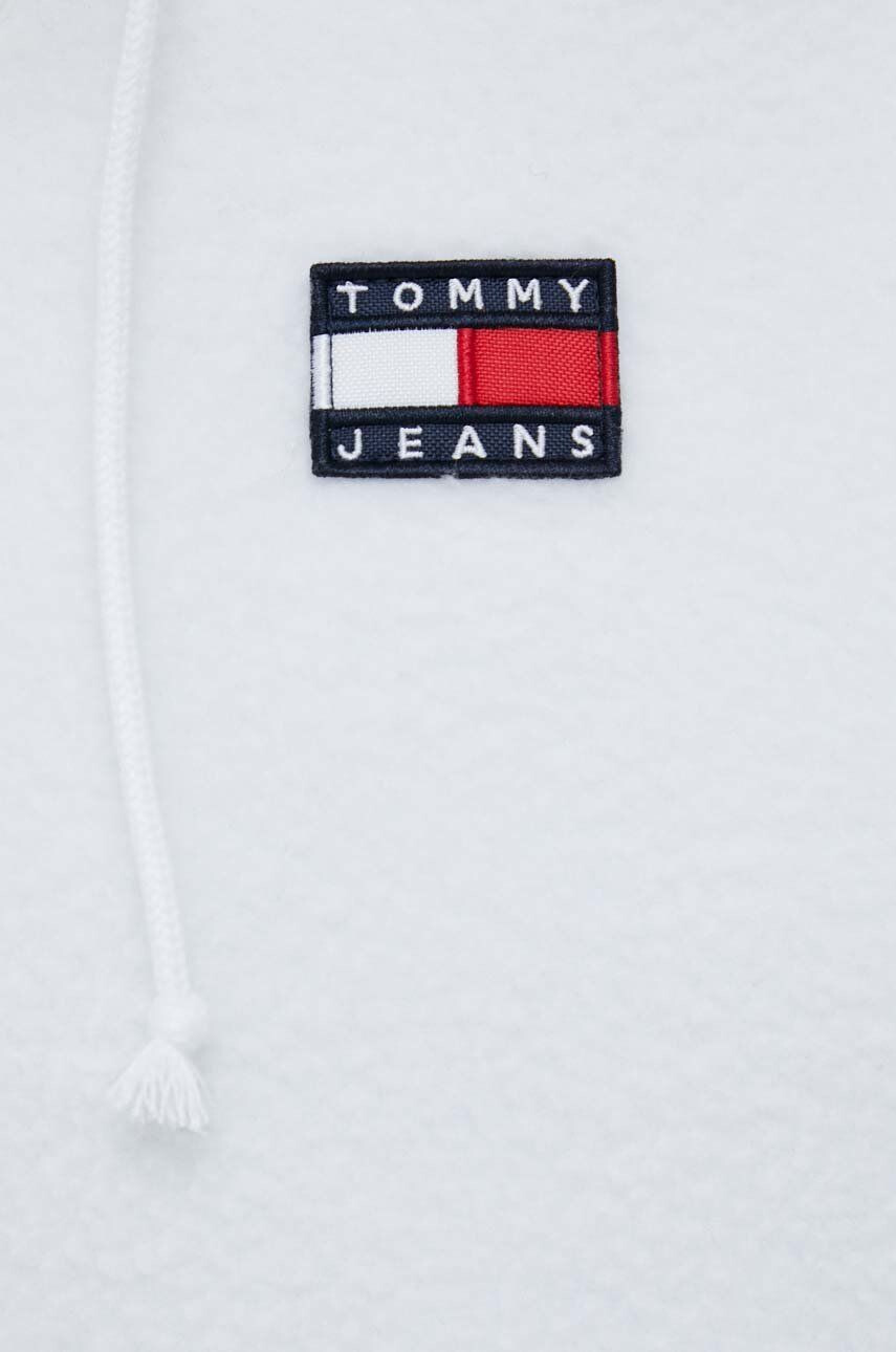 Tommy Jeans Mikina dámska biela farba s kapucňou jednofarebná - Pepit.sk