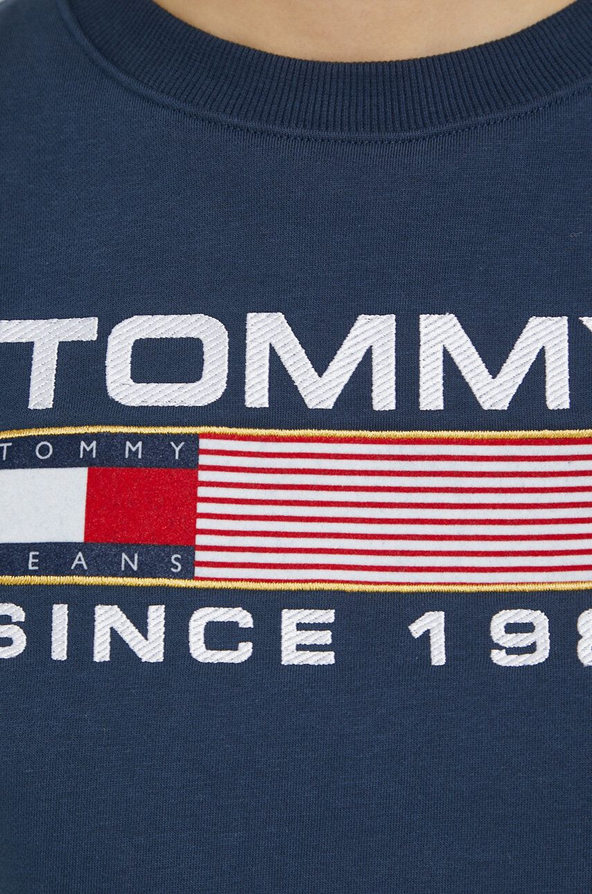 Tommy Jeans mikina dámska tmavomodrá farba s nášivkou - Pepit.sk