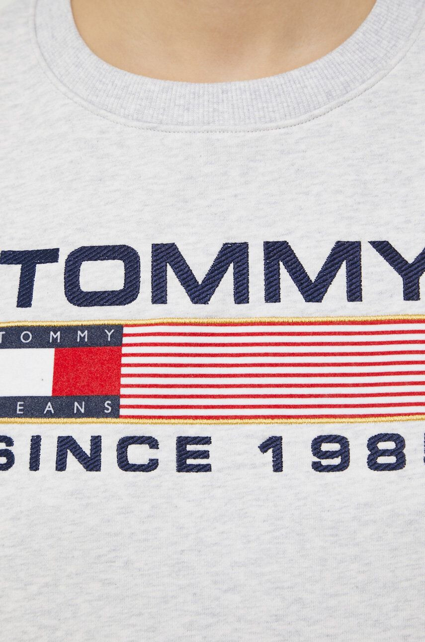 Tommy Jeans mikina dámska šedá farba s nášivkou - Pepit.sk