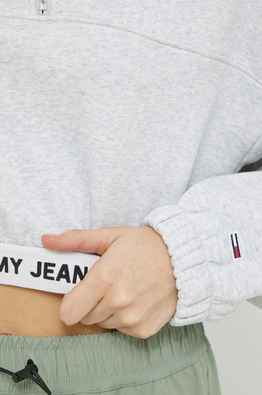 Tommy Jeans Mikina dámska béžová farba s kapucňou s potlačou - Pepit.sk