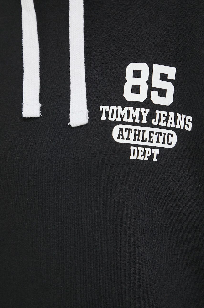 Tommy Jeans mikina dámska čierna farba s kapucňou vzorovaná - Pepit.sk