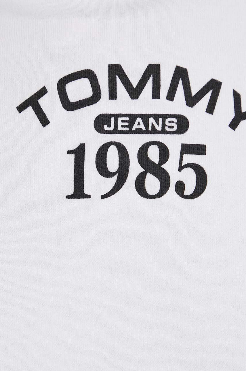 Tommy Jeans Mikina dámska biela farba s kapucňou s potlačou - Pepit.sk