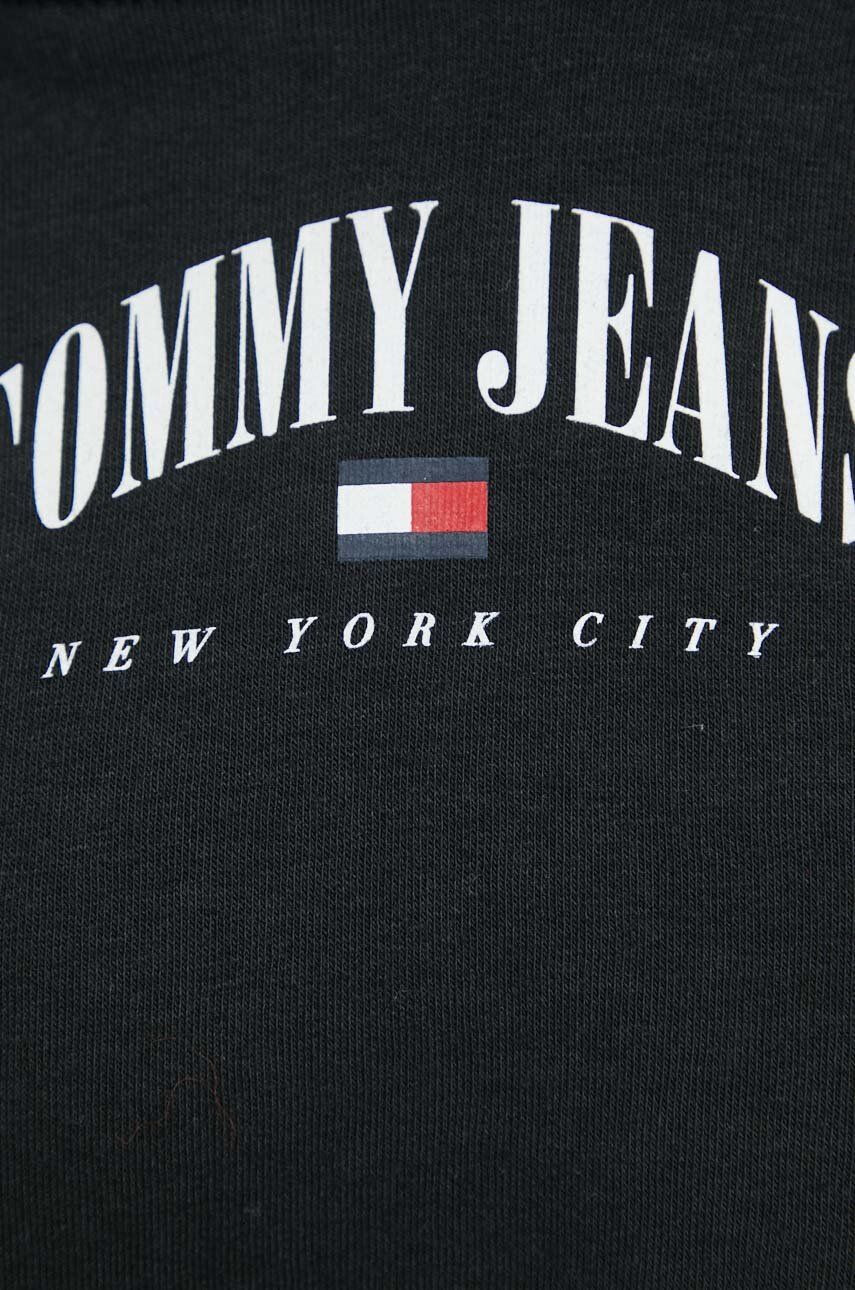 Tommy Jeans Mikina dámska biela farba s kapucňou vzorovaná - Pepit.sk